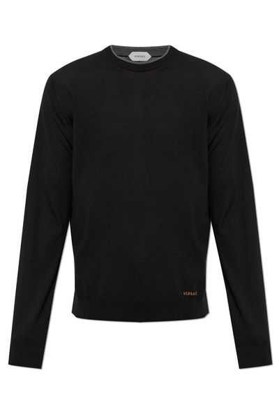 Versace Logo-Embroidered Knitted Sweater