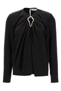 Lanvin Eyelet Detailed Draped Top