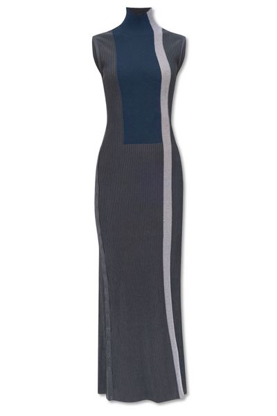 Fendi Ribbed-Knit Sleeveless Dress