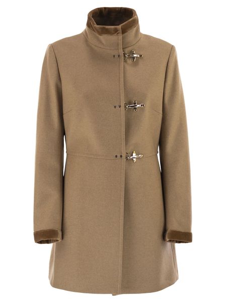 Fay Virginia Velvet-Trimmed Coat