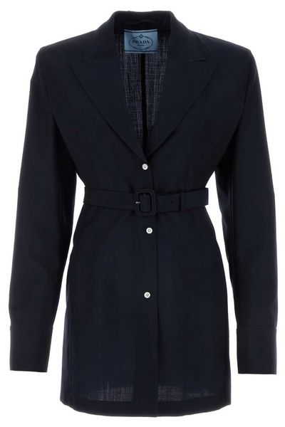 Prada Belted Single-Breasted Blazer