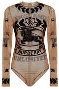 Burberry Graphic Embroidered Mesh Bodysuit