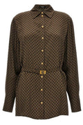 Balmain Mini Monogram Printed Satin Shirt