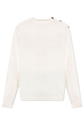 Balmain Button-Shoulder Knitted Sweater
