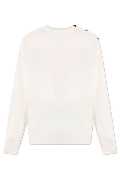 Balmain Button-Shoulder Knitted Sweater