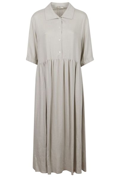 Herno Short Sleeve Buttoned Midi Dress