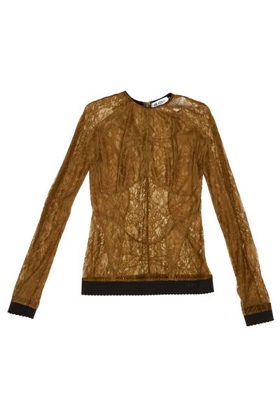 The Attico Lace Detailed Round Neck Top
