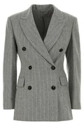 Brunello Cucinelli Double-Breasted Pinstriped Blazer