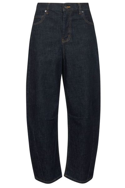 Self-Portrait Logo Patch Barrel-Leg Jeans