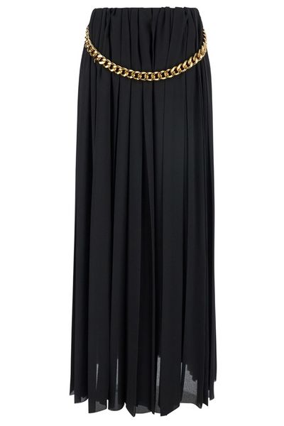 Balenciaga Chunky Chain Pleated Maxi Skirt