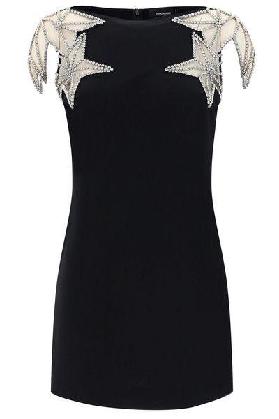 Dsquared2 Star-Embellished Straight Hem Mini Dress