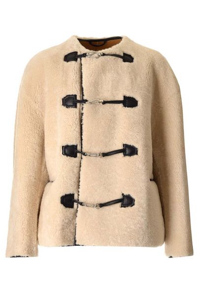 Totême Teddy Shearling Clasp Buttoned Coat