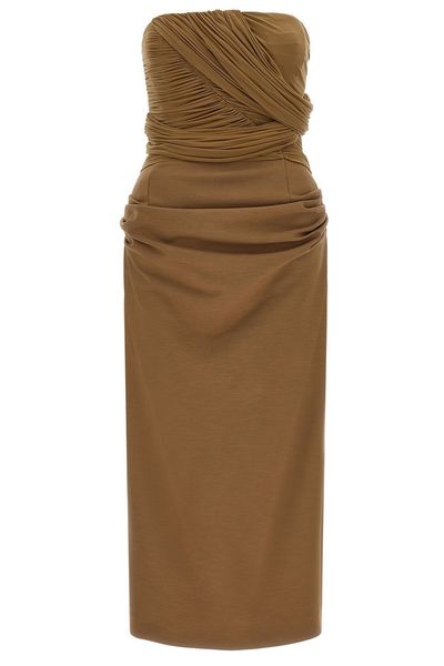 Magda Butrym 28 Draped Off-Shoulder Knitted Dress