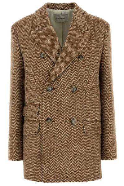 AMI Double Breasted Herringbone Blazer