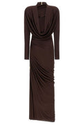 Balmain Draped Jersey Maxi Dress