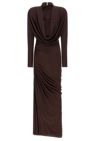 Balmain Draped Jersey Maxi Dress