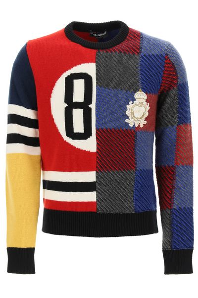 Dolce & Gabbana Colour Block Patchwork Jumper