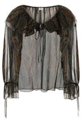 Saint Laurent Ruffled Long-Sleeved Blouse
