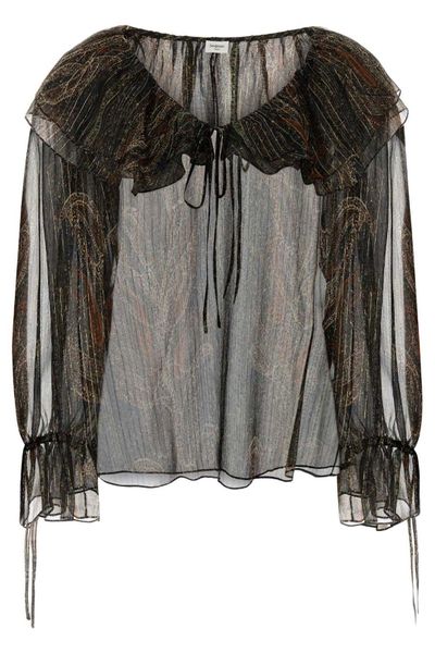 Saint Laurent Ruffled Long-Sleeved Blouse