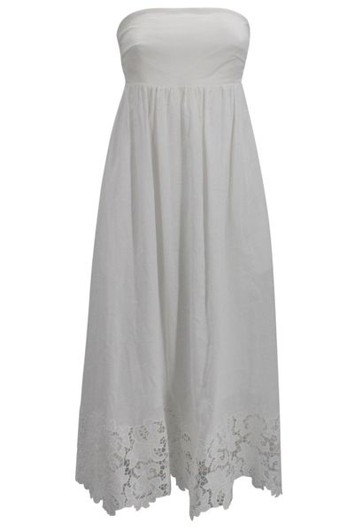 Max Mara Studio Scena Strapless Lace Midi Dress