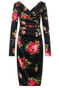 Dolce & Gabbana Ruched Floral Midi Dress