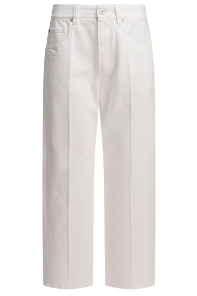 Brunello Cucinelli Logo Patch Straight-Leg Trousers