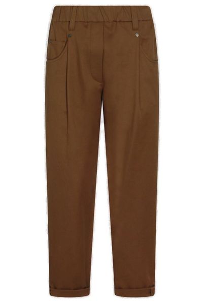 Brunello Cucinelli Elasticated Waistband Cropped Pants