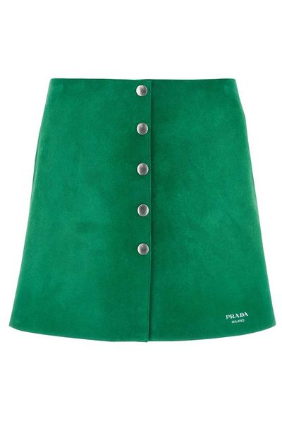 Prada A-Line Button Detailed Skirt