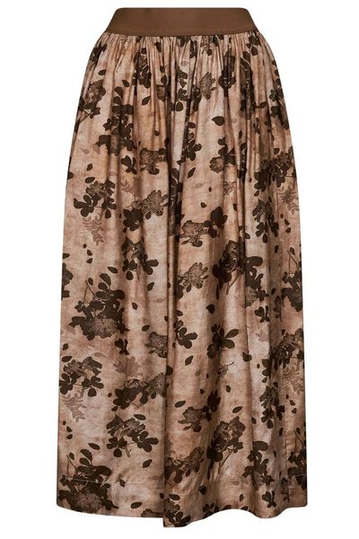 Uma Wang Gathered Floral Midi Skirt