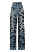 Blumarine Embroidery Wide Leg Jeans
