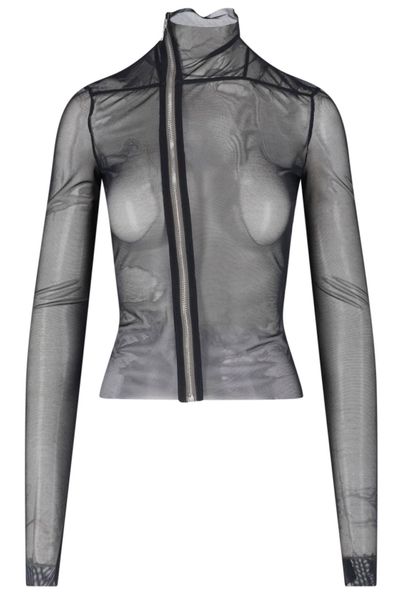Rick Owens Sheer Zip-Front Top