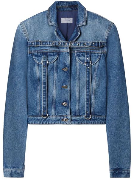 Off-White Belt Detailed Button-Up Denim Jacket