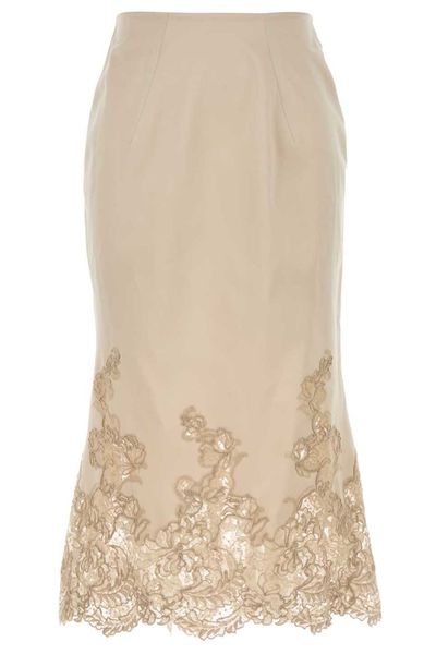 Ermanno Scervino Embroidered Hem Skirt