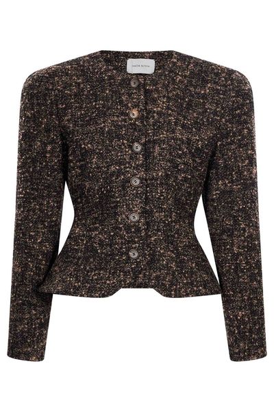 Magda Butrym Magda Burtym Fitted Boucle Peplum Blazer