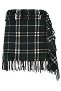 Burberry Checked Fringed-Edge Mini Skirt