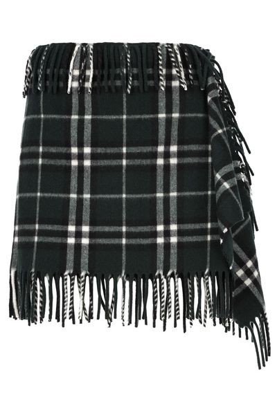 Burberry Checked Fringed-Edge Mini Skirt