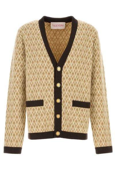 Valentino Toute La V Patterned Straight Hem Cardigan