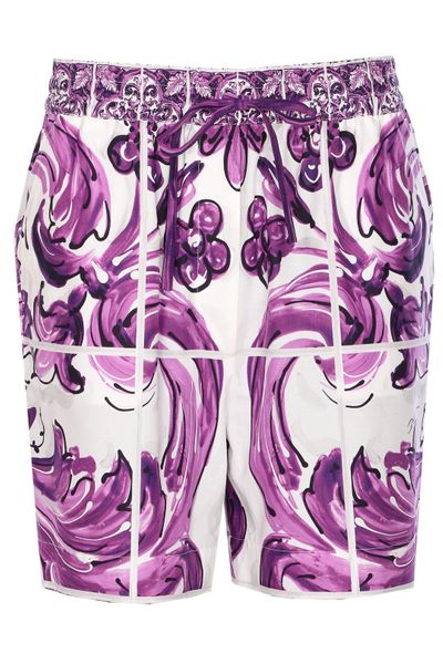 Dolce & Gabbana Majolica Printed Poplin Shorts