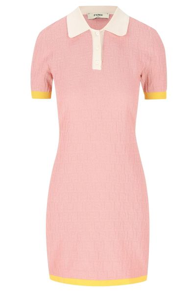 Fendi Allover FF Motif Short Sleeved Mini Dress