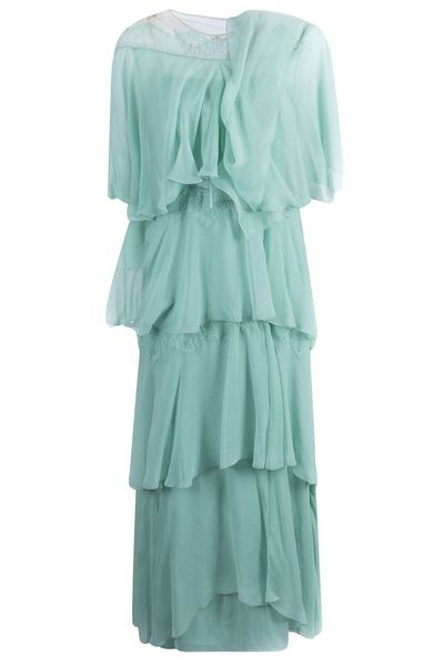 Alberta Ferretti Draped Tiered Dress