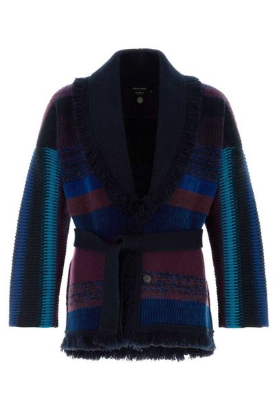 Giorgio Armani X Alanui Striped Belted Cardigan