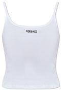 Versace Logo-Embroidered Ribbed Top