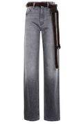 DARKPARK Lu Wide-Leg Belted Jeans