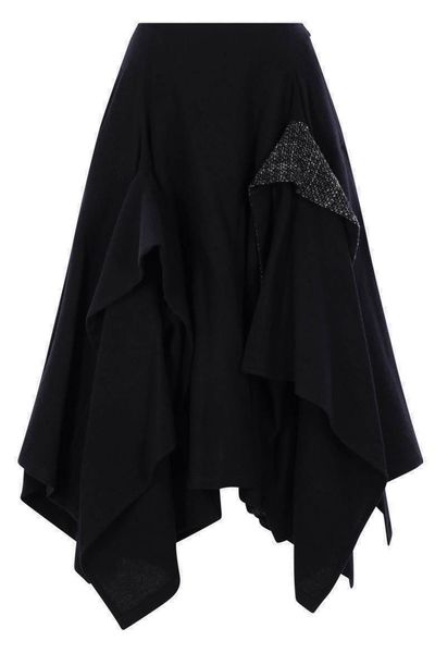 Yohji Yamamoto Asymmetric Hem Midi Skirt