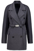 Ferragamo Double Breasted Belted Long Jacket
