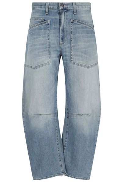 Nili Lotan Relaxed Patch-Pocket Jeans
