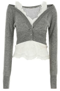 Ermanno Scervino Lace Trim Cropped Cardigan