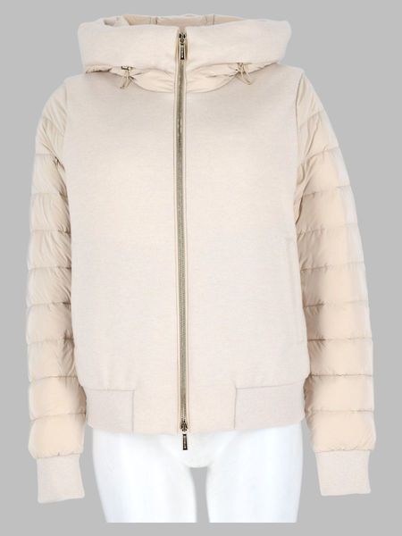 Moorer Quilted-Sleeve Hooded Jacket