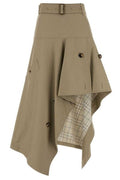 Burberry Asymmetric Belted Midi Skirt