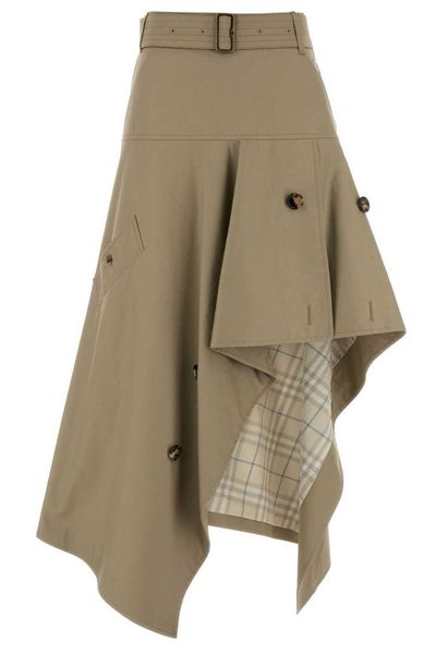 Burberry Asymmetric Belted Midi Skirt